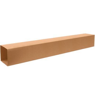 T8872INNER.jpg A long, narrow rectangular cardboard box from the MH-USA 8 x 8 x 72 Telescoping Inner Boxes (15/Bundle) lies horizontally with open ends against a plain white background.