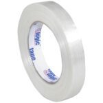 A roll of 3/4 x 60 yds. Tape Logic® 1500 strapping tape, noted for its glossy durability, is wound neatly on a white inner core labeled Logic Tape and set against a plain background.