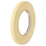 A roll of 1/2 x 60 yds. 3M™ 2380 Masking Tape (72/Case) stands vertically against a white background, partially unrolled to show the inner core with red text.