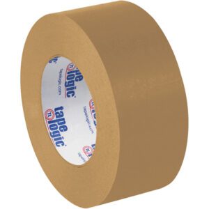A roll from the 2 x 60 yds. Kraft (6 Pack) Tape Logic® Lbs5300 Flatback Tape, featuring the brand name on the inner core, is shown against a white background.
