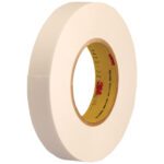 A pack of 3M™ 9415PC Removable Double Sided Film Tape, size 3/4 x 72 yds. (2 Pack), is displayed upright on a white background, featuring its yellow core and red text on the inner ring.