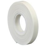 The 1 x 5 yds. 3M™ 4466 Double Sided Foam Tape (1 Roll/Case) is displayed upright on a white background, highlighting its smooth texture and central circular cutout.