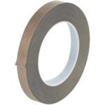 The MH-USA 1/2 x 36 yds. 3 Mil - PTFE Glass Cloth Tape is gray and textured with a smooth white core, shown on a white background. Its loose end at the front indicates readiness for use across its full 36 yards.