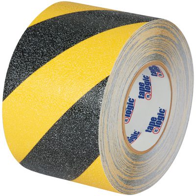 T96560BY.jpg The 1 x 60 Black/Yellow Striped Heavy-Duty Tape Logic® Anti-Slip Tape features diagonal stripes for high visibility and branding labels on the inside, providing a perfect anti-slip solution.