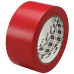 The 2 x 36 yds. Red 3M General Purpose Vinyl Tape 764, featuring a black plaid on white inner core, is ideal for versatile uses and is sold in cases of 24.