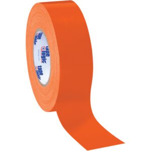 The 2 x 60 yds. Orange Tape Logic® 10 Mil Duct Tape shines with a glossy finish and carries the brand name in blue on white. Ideal for various tasks, it’s available in cases of 24 rolls to keep you well-stocked.