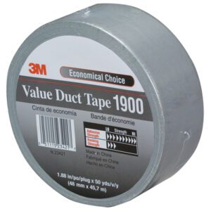 Choose this economical 3-pack of 2 x 50 yds. Silver 3M Value Duct Tape 1900 for versatile fixes; made in China with reliable adhesive strength.