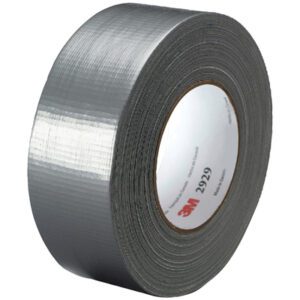 A roll of 3M™ 2929 Duct Tape, 2 x 50 yds. from the Silver (3 Pack) series, with the iconic logo on its core. Its reflective silver-gray surface contrasts against a pristine white background.