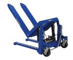 The Vestil Tilt Master Air/Oil pallet lifter, capable of handling up to 4000 lbs, features a tilting mechanism with a handle, two adjustable forks, and wheels for smooth mobility, making it perfect for lifting and maneuvering heavy items efficiently.