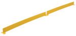 A long, yellow, angled metal bar with rounded ends and small mounting holes resembles the Vestil Square Safety Handrail-Toeboard Only 99.5 X 4. It features a slight curve and a break in the middle for versatile installation or support.