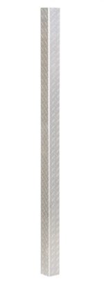The Vestil Aluminum Treadplate Corner Guard 36 is a slim metal post with a diamond plate texture, standing out against a white backdrop.