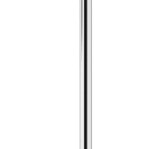 The Vestil Tensabarrier - Indoor stanchion post includes a black retractable belt on a round base, ideal for crowd control or queue management. The belt partially extends to the left, ensuring an organized flow of people indoors.