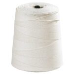 The MH-USA 12-Ply, 30 lb Cotton Twine is expertly wound around a cylindrical core, forming a tapered cone shape with visible texture, promising durability.