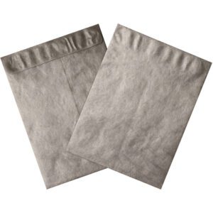 Two large, plain brown padded envelopes lie on a white surface, one slightly atop the other with its flap showing. They resemble the durable and secure 9 x 12 Silver Tyvek® Envelopes (100/Case) ideal for mailing items.