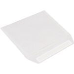 A white, square envelope seen from an angle with an open flap and adhesive strip, similar to 9 x 12 White Flat Tyvek® Envelopes (100/Case), featuring a smooth texture and clean edges.