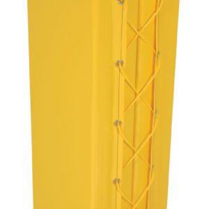 The Vestil Column Prot Yellow Pad Square3Ft 11In Yl is a durable yellow rectangular padded pole cover with one side laced, made to cushion or protect poles in various settings.