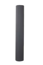 A smooth, tall, gray rectangular pillar stands vertically against a plain white background, echoing the elegance of a Vestil Gray Round Column Wrap 8 In.