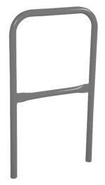 The Vestil Steel Pipe Safety Railing, measuring 24 inches in length, features a gray metal construction with two vertical legs and a horizontal bar for optimal safety and stability.