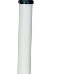 The Vestil Polypropylene Drum Pump 16 Oz Per Stroke features a long white body with black fittings and an angled spout. Its manual plunger handle makes liquid transfer effortless, delivering 16 oz per stroke.