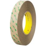 A roll of 3M™ F9473PC VHB™ tape, measuring 1/2 x 5 yds., is clear and packaged as one roll per case.