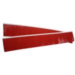 Two red Vestil Replacement Brush heads for the 72 Vps Pro Series are arranged diagonally against a white backdrop. They have dense bristles and crisp white caps on top.