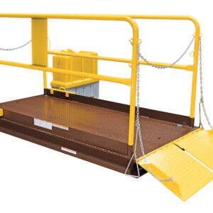 The Vestil Prem Truck Scissor Dock Lift 12K 7X10 Ft has a metal loading=