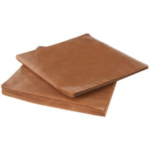 Two stacks of MH-USA 12 x 12 - Waxed Paper Sheets (50Lbs/Bundle) are placed on top of each other. The brown sheets have a smooth texture and are perfectly aligned.
