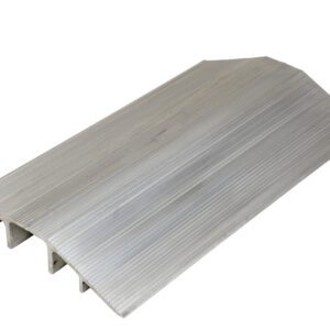 The Vestil Extruded Alum Hose/Cable Crossover 36 combines function and style, featuring a ribbed aluminum ramp for bridging floor heights, a slightly curved top, and three support channels ensuring excellent stability for hose or cable protection.