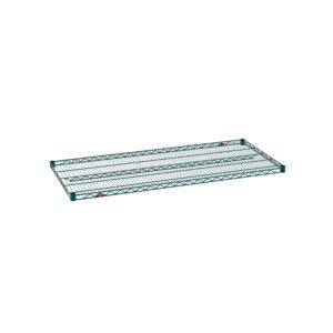 Standing out against a plain white background, the Metro Super Erecta 2454NK3 Industrial Wire Shelf in Metroseal Green Epoxy features a grid pattern on its 24 x 54 rectangular structure.