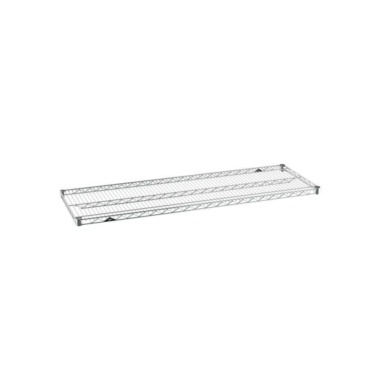 bjgx8kki5nao07l9y1mgqfsu4zd5huii.jpg The Metro Super Erecta 1854NC Industrial Wire Shelf, Chrome, 18 x 54, features a rectangular grid design with raised edges for stability, making it ideal for organization and storage.