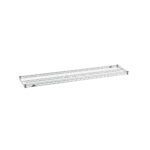 The Metro Super Erecta 1460NC Industrial Wire Shelf, a long, rectangular 14 x 60 unit with a chrome finish, features a grid pattern and four corner brackets, set against a white background.