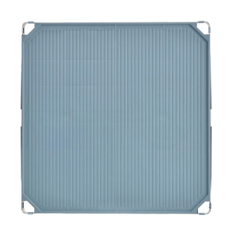 Clear blue protective case with a ribbed surface texture and rounded corners.