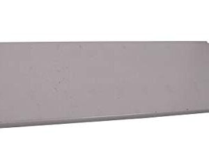 The Aurora Quik-Lok Shelving Deep Storage Shelf features a rectangular metal sheet with smooth gray surfaces and raised edges, offering enhanced storage with its 24 depth. It’s displayed flat against a white background.