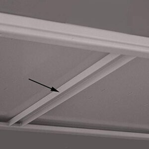 A white coffered ceiling with a grid pattern is shown, with a black arrow highlighting one beam. This resembles Aurora Quik-Lok Shelving Shelf Reinforcement, likely indicating reinforcement or a key feature. The design appears simple and clean.