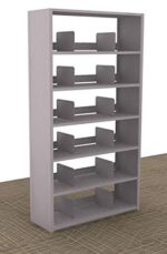 The Aurora Quik-Lok Shelving Starter Unit, 76 tall with six openings, is perfect for organization. It includes five adjustable shelves and several dividers to accommodate 12 letter-size items. This functional gray unit is ideal for carpeted floors, meeting all your storage needs.