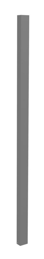 A tall, slim, vertical gray rectangular pillar against a white background.