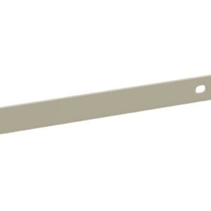 A long, thin, beige metal bar with rounded ends and two evenly spaced circular holes along its length. The background is white.
