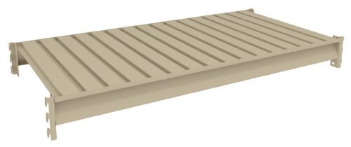 d6fo9sd5ngfhenfw6ues.jpg A beige, rectangular metal vent cover with parallel slats, viewed from an angle against a white background.