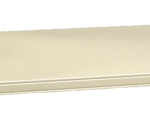 A beige, rectangular tabletop with a smooth surface and slightly raised edges. The tabletop appears made of a solid, uniform material, suitable for a desk or table. It is positioned against a plain white background.