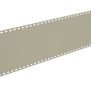 A long beige perforated sheet with evenly spaced rectangular holes along the top and bottom edges, resembling vintage computer punch tape used for data storage.