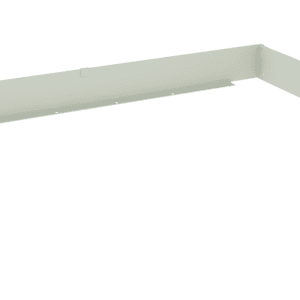 A metal bracket with three flat sections forming an open rectangular shape, viewed from an angle. The bracket is light gray and appears to have several small holes for mounting or attachment.