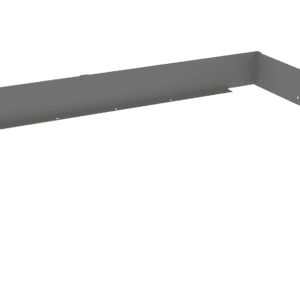 A gray U-shaped metal bracket with flat surfaces and pre-drilled holes along the edges, designed for mounting or supporting structures. The bracket is placed against a plain white background.