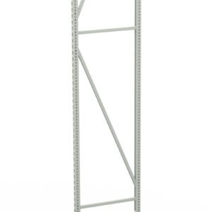 A tall, gray metal shelf support frame with a series of horizontal and diagonal bars, designed for assembling shelving units. The frame is isolated on a white background.