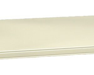 A rectangular, flat, light-colored shelf with a smooth surface and slightly rounded edges, displayed against a white background.