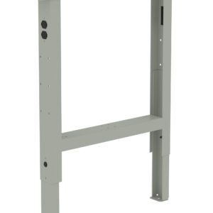 Metal wall-hung frame with adjustable legs and pre-drilled holes, designed for mounting a concealed cistern in a bathroom setup. The frame is rectangular and painted in a light grey color.