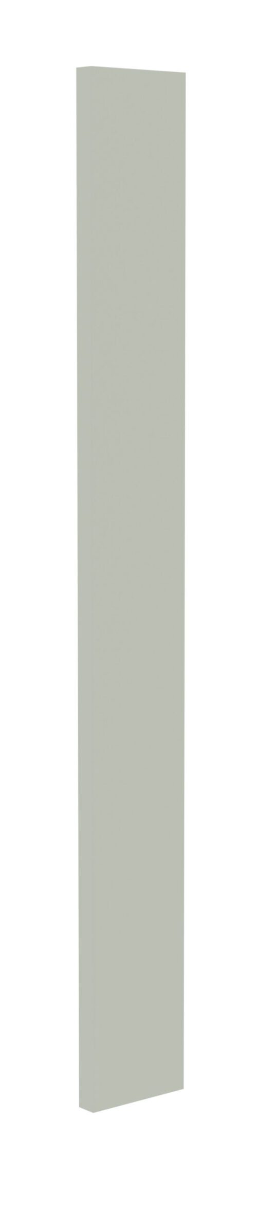 A tall, vertical, rectangular panel in a soft grayish-green color against a white background.
