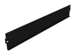 A long, black rectangular metal panel with holes at each end designed for mounting. It has slight ridges along its length and is photographed against a white background.