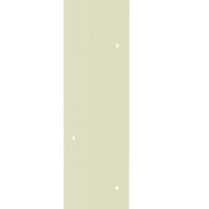 A tall beige rectangular wooden plank standing vertically with evenly spaced small circular holes in two columns. The background is plain white.
