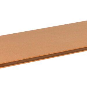 Rectangular wooden shelf with a smooth, light brown finish, shown against a plain white background. The edges appear slightly beveled, and the surface is clean and unadorned.