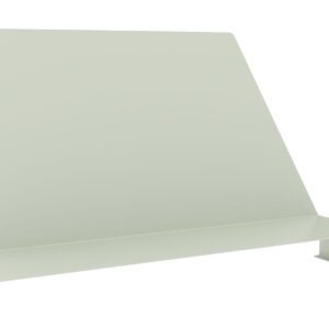 A minimalist, light green wall shelf with an angular design. It features a flat horizontal surface supported by a vertical back panel, creating a simple and modern appearance.